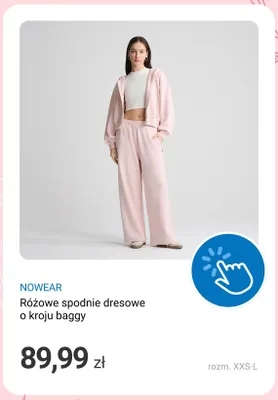 Różowe spodnie dresowe o kroju baggy NOWEAR promocja w Smyk