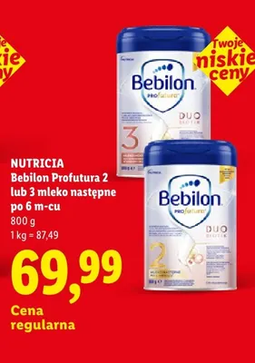 Mleko następne Bebilon Profutura 3 po 6 m-cu promocja w Lidl