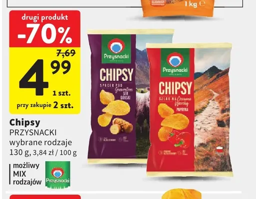 Chipsy ser górski Przysnacki promocja w Intermarche