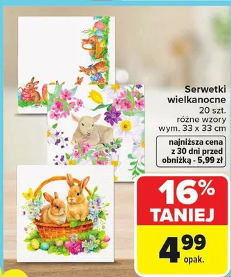 Serwetki wielkanocne promocja w Carrefour Market