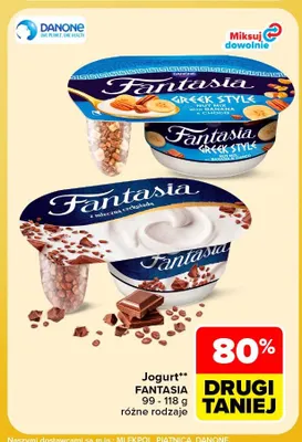 Jogurt Fantasia Greek Style Nut Mix Banana & Choco Danone promocja w Carrefour Market