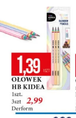 Ołówek HB Kidea 3-pak promocja w Leclerc