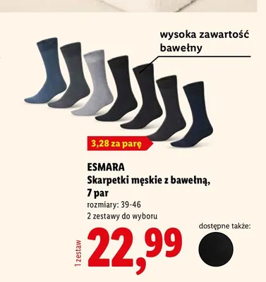 Skarpetki męskie z bawełną Esmara 7-pak promocja w Lidl