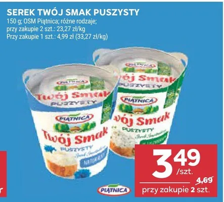 Serek Twój Smak Puszysty OSM Piątnica promocja w Stokrotka