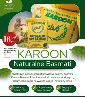 Ryż naturalny długoziarnisty Basmati Karoon promocja w Market Point