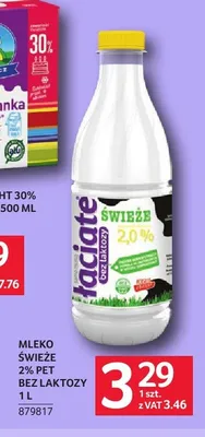 Mleko świeże 2% bez laktozy Łaciate promocja w Selgros