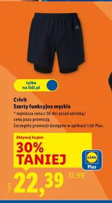 Szorty funkcyjne męskie promocja w Lidl
