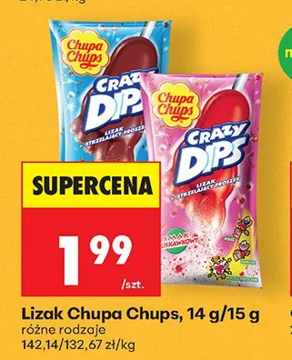 Lizak Crazy Dips truskawkowy Chupa Chups promocja w Biedronka