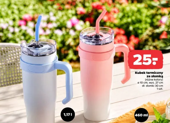 Kubek termiczny ze słomką 1.2 l Actuel promocja w Netto