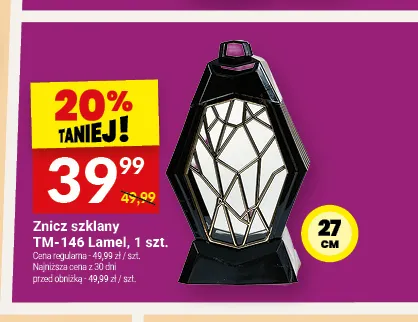 Znicz szklany TM-146 Lamel promocja w Twój Market