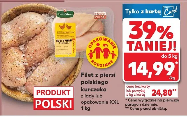Filet z piersi polskiego kurczaka z łady lub opakowanie XXL promocja w Kaufland