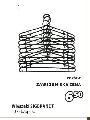 Wieszaki SIGBRANDT 10-pak promocja w Jysk
