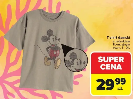 T-shirt damski z nadrukiem licencyjnym rozm. S - XL promocja w Carrefour