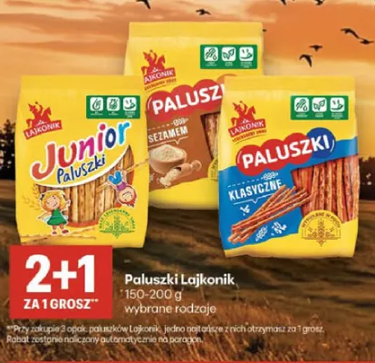 Paluszki Lajkonik Junior promocja w Delikatesy Centrum