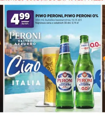 Piwo bezalkoholowe Peroni Nastro Azzurro promocja w Stokrotka