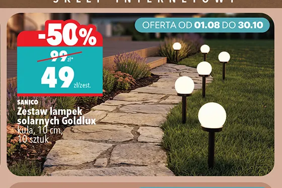 Zestaw lampek solarnych Sanico Goldlux 10-pak promocja w Biedronka