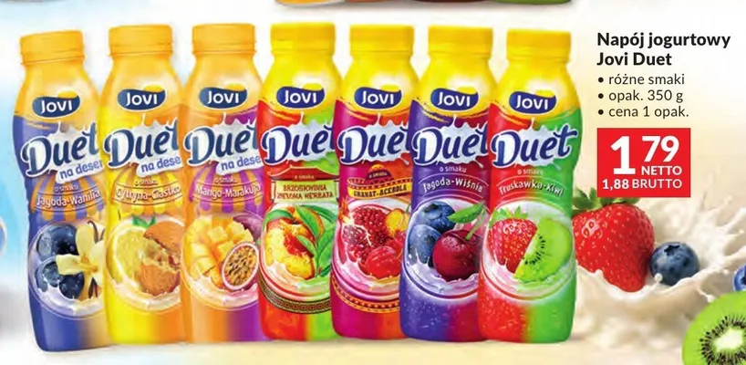 Napój jogurtowy Jovi Duet różne smaki promocja w Makro