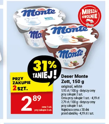 Deser Monte Zott original promocja w Twój Market