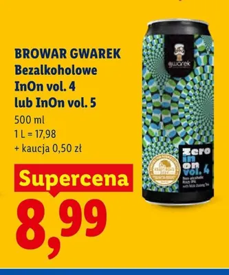Piwo bezalkoholowe Browar Gwarek InOn vol. 5 promocja w Lidl