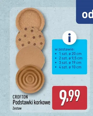 Podstawki korkowe CROFTON promocja w Aldi