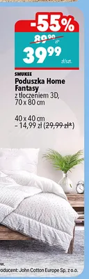 Poduszka Home Fantasy Smukee 40x40 cm promocja w Biedronka