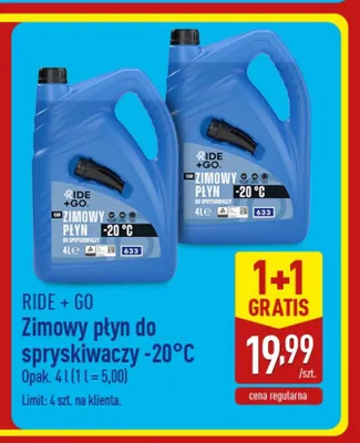 Zimowy płyn do spryskiwaczy -20°C Ride + Go promocja w Aldi