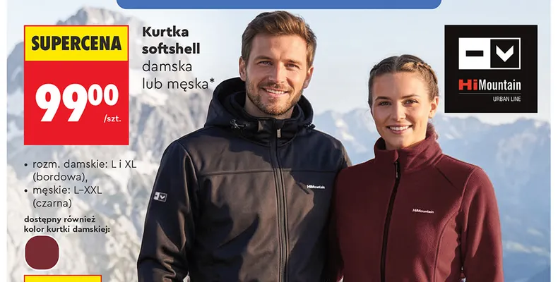 Kurtka softshell męska HiMountain promocja w Biedronka