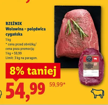 Wołowina - polędwica cygańska promocja w Lidl