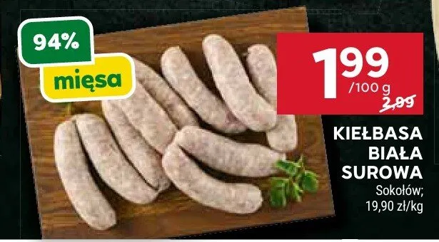 Kiełbasa biała surowa Sokołów promocja w Stokrotka