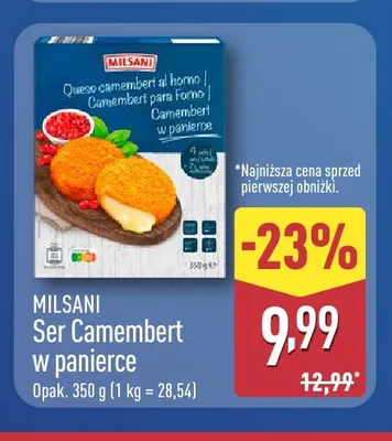 Ser Camembert w panierce Milsani promocja w Aldi