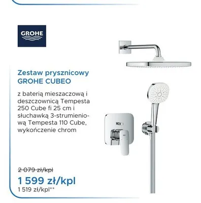 Zestaw prysznicowy Grohe Cubeo promocja w Blu Salony Łazienek
