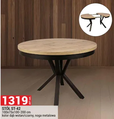 Stół ST-42 100x75x100-200cm promocja w Merkury Market