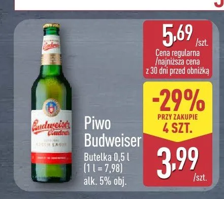 Piwo Budweiser promocja w Aldi