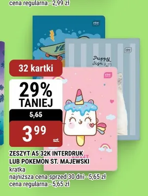 Zeszyt A5 32K Interdruk kratka promocja w bi1