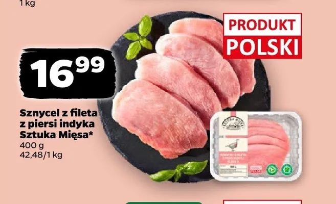 Sznycel z fileta z piersi indyka Sztuka Mięsa promocja w Netto