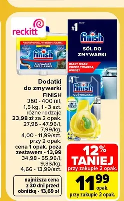 Dodatki do zmywarki Finish promocja w Carrefour Market
