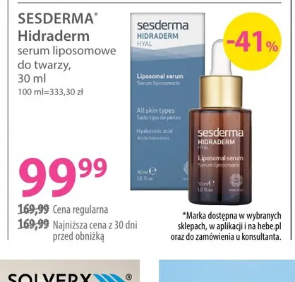 Hidraderm serum liposomowe do twarzy Sesderma promocja w Hebe