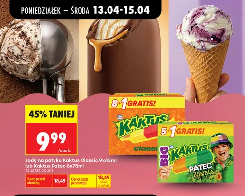 Lody na patyku Classic 9x45ml promocja w Biedronka