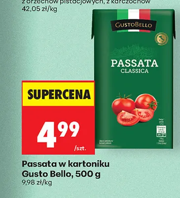 Passata w kartoniku Gusto Bello promocja w Biedronka