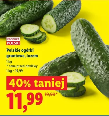 Ogórki gruntowe, luzem polskie promocja w Lidl
