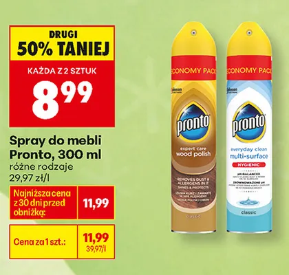 Spray do mebli Pronto promocja w Biedronka