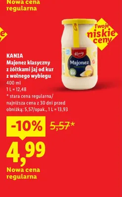 Majonez klasyczny z żółtkami jaj od kur z wolnego wybiegu Kania promocja w Lidl