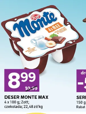 Deser Monte Max czekolada 4-pak 100g promocja w Stokrotka