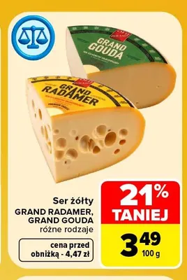 Ser żółty Grand Radamer promocja w Carrefour Market