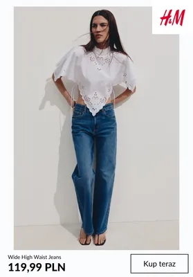 Jeansy Wide High Waist H & M promocja w H&M