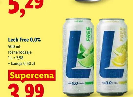 Piwo bezalkoholowe Lech Free Pomelo i Grejpfrut 0,0% promocja w Lidl