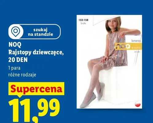 Rajstopy dziewczęce 20 DEN promocja w Lidl