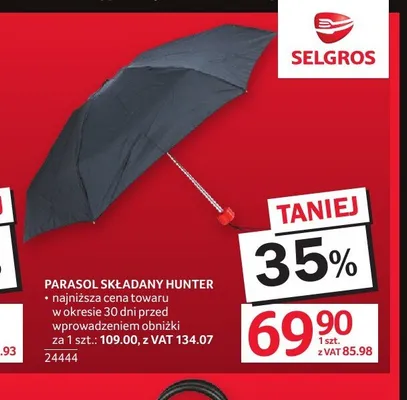 Parasol składany Hunter promocja w Selgros