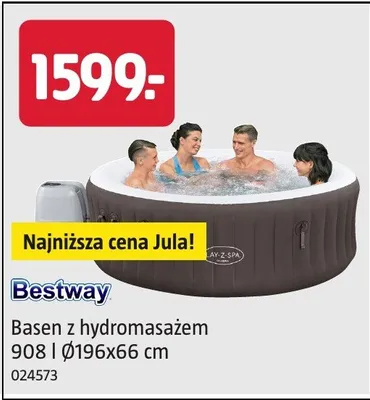 Basen z hydromasażem Bestway 908l Ø196x66cm 024573 promocja w Jula