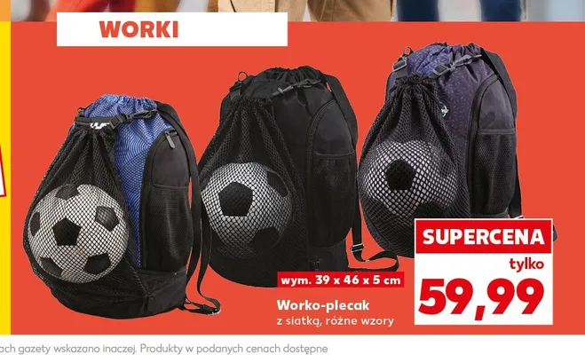 Worko-plecak z siatką promocja w Kaufland
